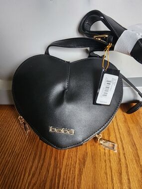 NWT bebe Black Heart Crossbody Bag